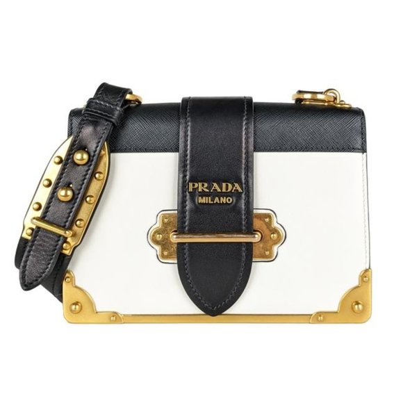 Prada Handbags - SOLD Prada Cahier Medium White Leather Cross Body Bag